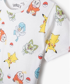 pyjashort en coton imprime garcon - pokemon blancE726501_2