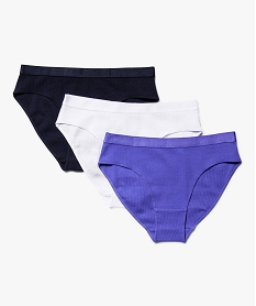 GEMO Culottes unies avec ceinture satinée fille (lot de 3) Bleu