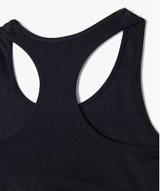 brassiere dos nageur en microfibre cotelee sans coutures fille noirE729301_2