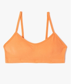 GEMO Brassière à fines bretelles en maille extensible fille orange vif