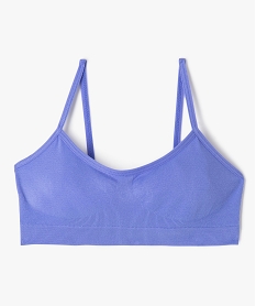 GEMO Brassière à fines bretelles en maille extensible fille Bleu