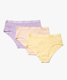 GEMO Shorties unis avec ceinture satinée fille (lot de 3) Multicolore