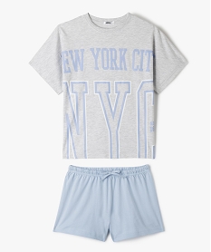 GEMO Pyjashort loose mix&match fille gris standard