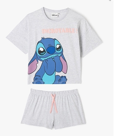 GEMO Pyjashort avec motif Stitch fille - Disney Gris