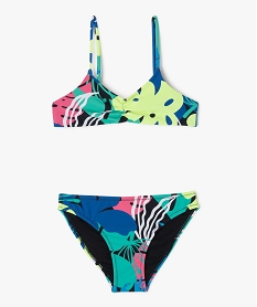 GEMO Maillot de bain 2 pièces à motifs exotiques fille Imprimé