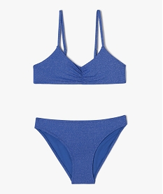 GEMO Maillot de bain deux pièces à paillettes fille bleu standard