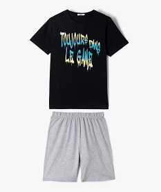 pyjashort avec inscription bicolore garcon noirE735001_1