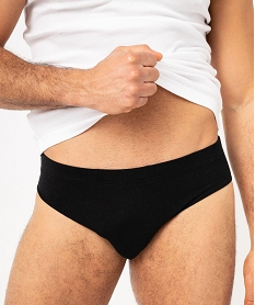 slip en coton stretch a taille elastiquee homme (lot de 3) noir slipsE736701_2