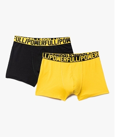 GEMO Boxer en coton stretch avec ceinture à message homme (lot de 2) Jaune