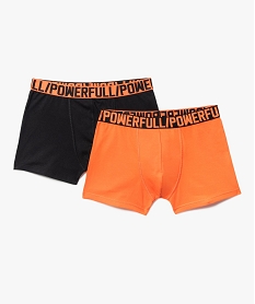 GEMO Boxer en coton stretch avec ceinture à message homme (lot de 2) Orange