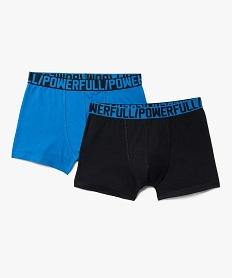 GEMO Boxer en coton stretch avec ceinture à message homme (lot de 2) bleu vif