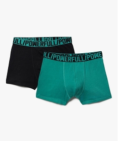 GEMO Boxer en coton stretch avec ceinture à message homme (lot de 2) vert vif
