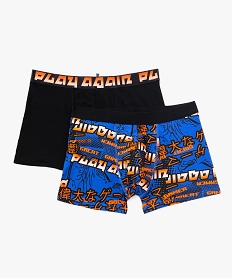 GEMO Boxers en coton stretch motif mangas homme (lot de 2) Noir