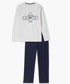 GEMO Pyjama à manches longues et pantalon large homme gris standard