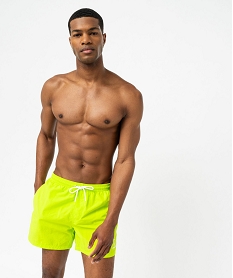 GEMO Short de bain uni homme jaune vif