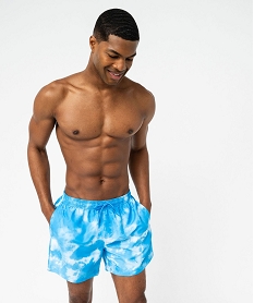 GEMO Short de bain imprimé nuages homme Bleu