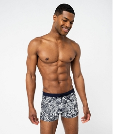 maillot de bain boxer imprime tropical homme noirE742101_1