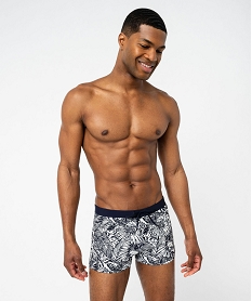 GEMO Maillot de bain boxer imprimé tropical homme Noir