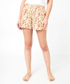 GEMO Short de pyjama imprimé en viscose femme Orange