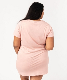 chemise de nuit a manches courtes avec motifs femme grande taille rose nuisettes chemises de nuitE744301_3