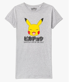 chemise de nuit avec motif pikachu femme - pokemon gris nuisettes chemises de nuitE744501_4