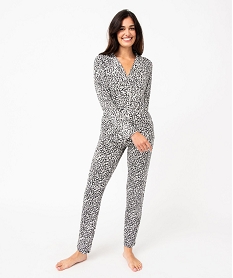pyjama deux pieces femme   chemise et pantalon noirE745501_1