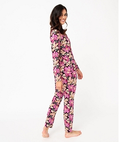 pyjama deux pieces femme   chemise et pantalon rose pyjamas ensembles vestesE745601_3