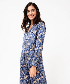 pyjama en satin femme   chemise et pantalon bleu pyjamas ensembles vestesE746401_2