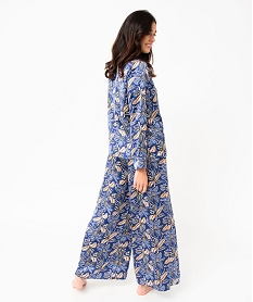 pyjama en satin femme   chemise et pantalon bleu pyjamas ensembles vestesE746401_3