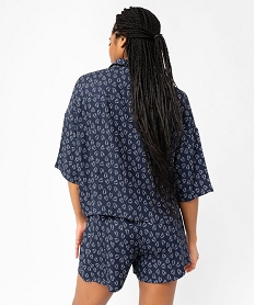 pyjashort fluide a haut chemise femme - lulucastagnette bleu pyjamas ensembles vestesE746601_3