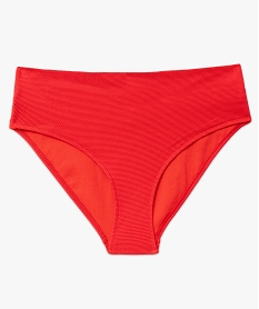 bas de maillot de bain taille haute en maille gaufree femme rouge standard bas de maillots de bainE748001_4