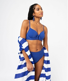 bas de maillot de bain femme paillete forme culotte taille haute bleu bas de maillots de bainE748101_4