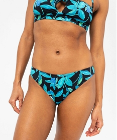 bas de maillot de bain a motifs fleuris femme noirE748601_1