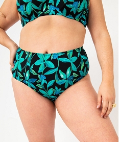 bas de maillot de bain a motifs fleuris femme grande taille noir bas de maillots de bainE749001_1