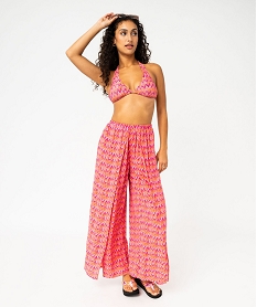 GEMO Pantalon de plage ouvert devant femme Rose