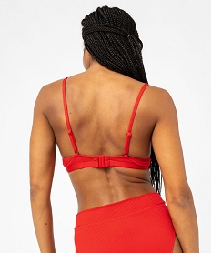 haut de maillot de bain forme corbeille en maille gaufree femme rouge haut de maillots de bainE750401_2