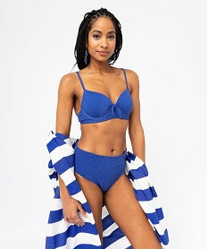 haut de maillot de bain femme forme corbeille a paillettes bleu haut de maillots de bainE750501_1