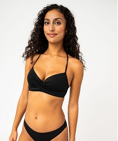 GEMO Haut de maillot de bain corbeille effet drapé femme Noir