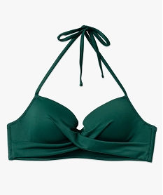 haut de maillot de bain corbeille effet drape femme vert haut de maillots de bainE750801_4
