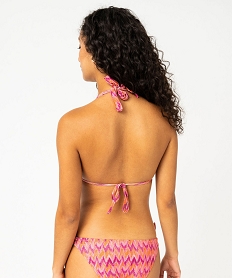 haut de maillot de bain triangle paillete femme rose haut de maillots de bainE751301_2
