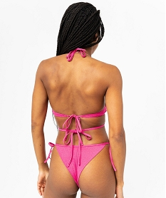 haut de maillot de bain forme triangle en maille pailletee femme rose haut de maillots de bainE751501_3