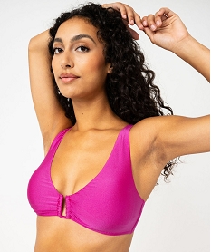 haut de maillot de bain triangle avec mousse amovibles femme rose haut de maillots de bainE751901_1