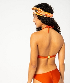 haut de maillot de bain forme bandeau en maille scintillante femme orangeE752001_2