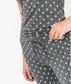 pantalon de pyjama femme en maille fine avec bas resserre grisE753101_2