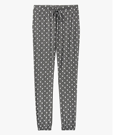 pantalon de pyjama femme en maille fine avec bas resserre grisE753101_4