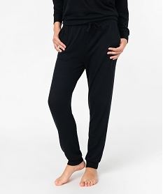 pantalon de pyjama en maille fine femme noir bas de pyjamaE753201_2