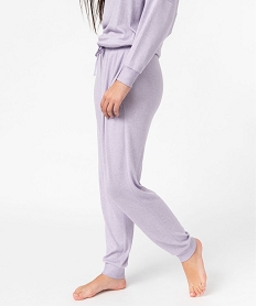 pantalon de pyjama en maille fine femme violet bas de pyjamaE753301_2