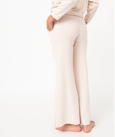 bas de pyjama femme large en maille cotelee extra douce beige bas de pyjamaE753401_3