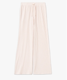 bas de pyjama femme large en maille cotelee extra douce beige bas de pyjamaE753401_4