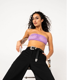 GEMO Soutien-gorge bandeau réversible sans armatures violet standard